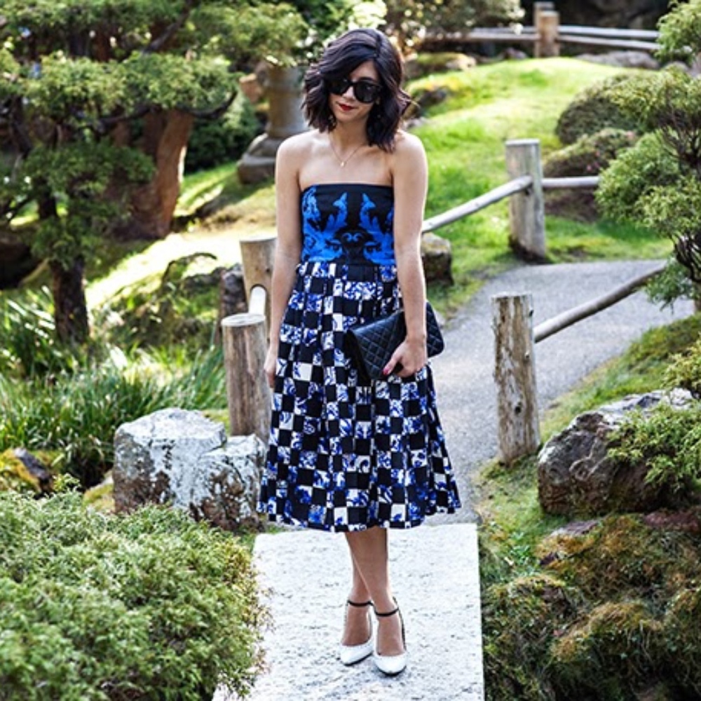 Tibi Rococo Check Statement Dress